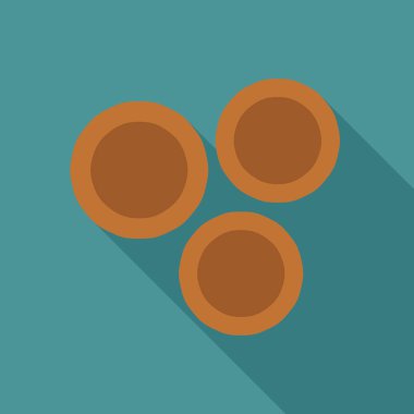 Eski paralar uzun gölge tasarım simgesi düz