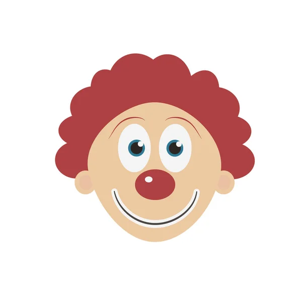 Happy clown face flat design icon — Stock Vector