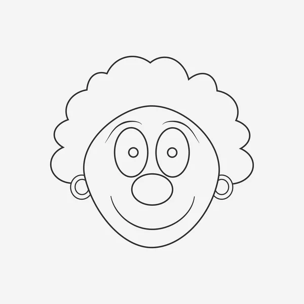 Cara de payaso feliz plano contorno negro icono de diseño — Archivo Imágenes Vectoriales