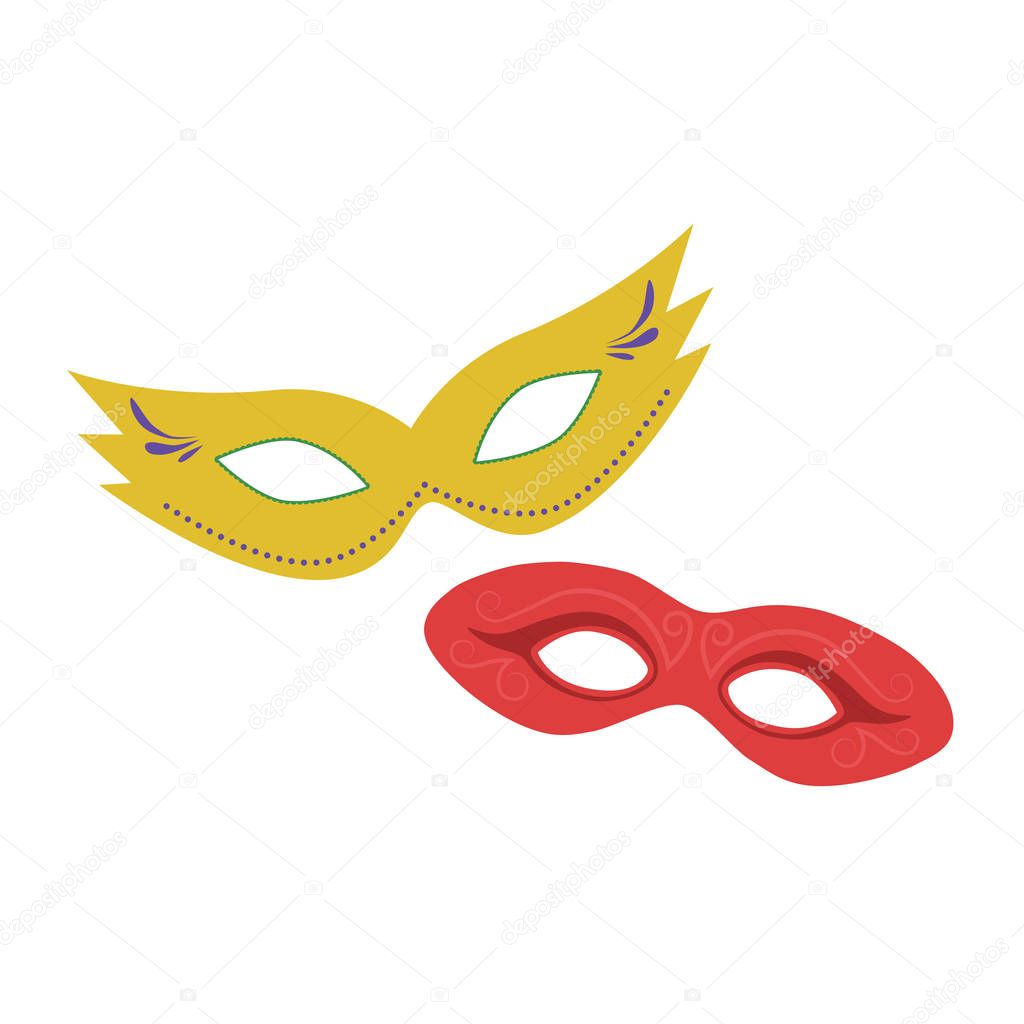 Carnival masks flat design icon