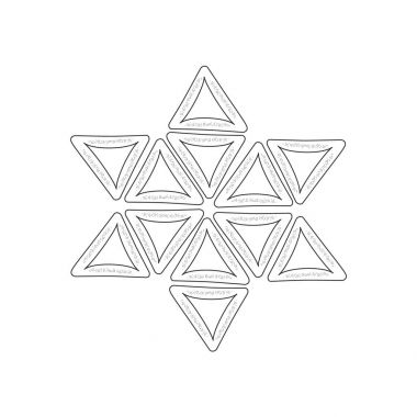 Purim tatil düz hamantashs içinde siyah ince çizgi simgeleri tasarım