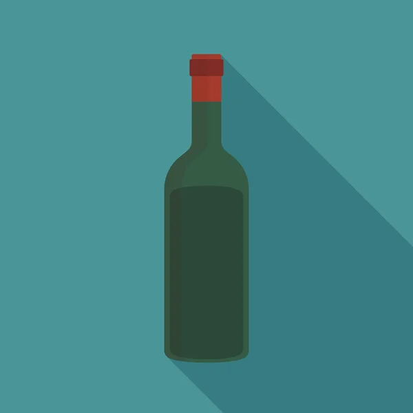 Ikona projekt płaski długi cień butelki wina — Wektor stockowy