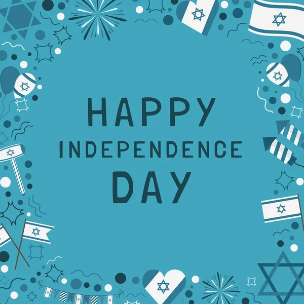 Rama z wakacje Dzień Niepodległości Izraela, którą płaski kształt ikony wit — Wektor stockowy