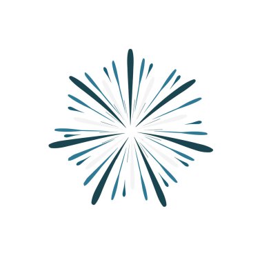 Havai fişek kutlama simgesi düz Tasarım görünümünde görüntüler.