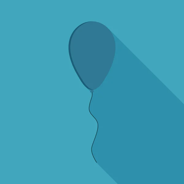 Blå ballong ikonen i platt lång skugga design — Stock vektor