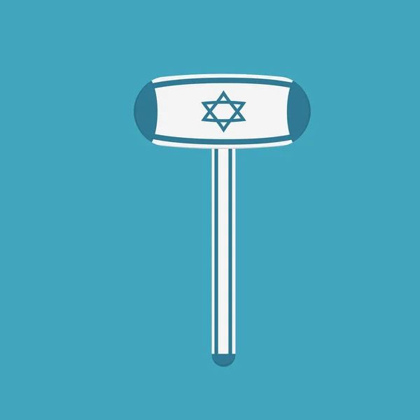 Opblaasbare hamer met het pictogram van de vlag van Israël in platte ontwerp — Stockvector