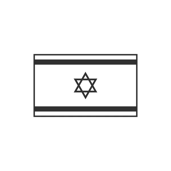 블랙 플랫 개요 디자인에 이스라엘 국기 아이콘 — 스톡 벡터