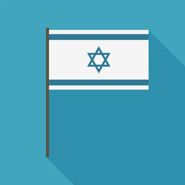 Ícone de bandeira de Israel em design de sombra longa plana — Vetor de Stock