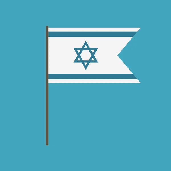Het pictogram van de vlag van Israël in platte ontwerp — Stockvector