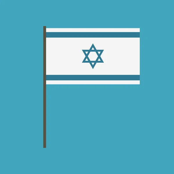 Israel flag icon in flat design — Stock Vector