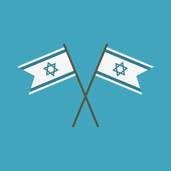 Ikone der israel flag in flachem Design — Stockvektor