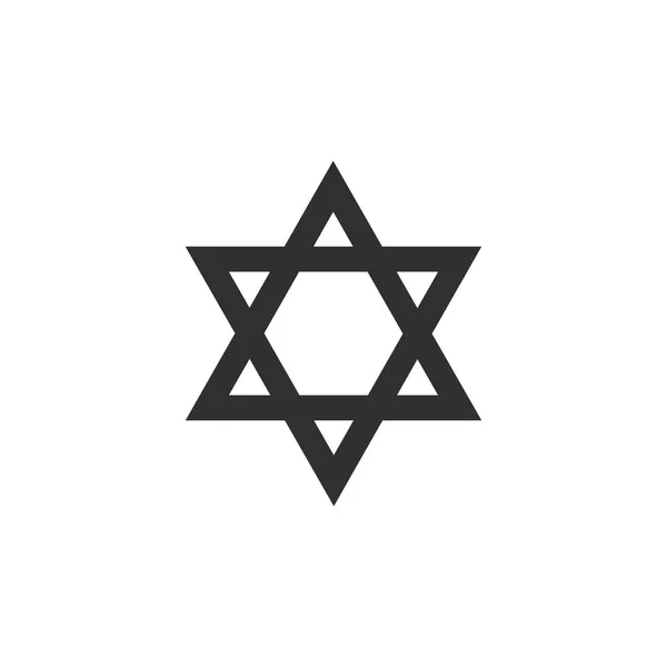 Star of david shape icon in black flat outline design — Stock Vector