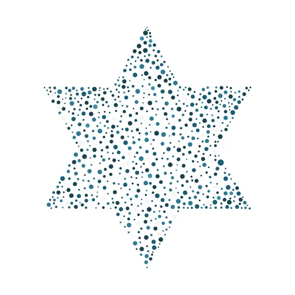 Israele Giorno di indipendenza vacanza disegno piatto puntini modello in stella — Vettoriale Stock