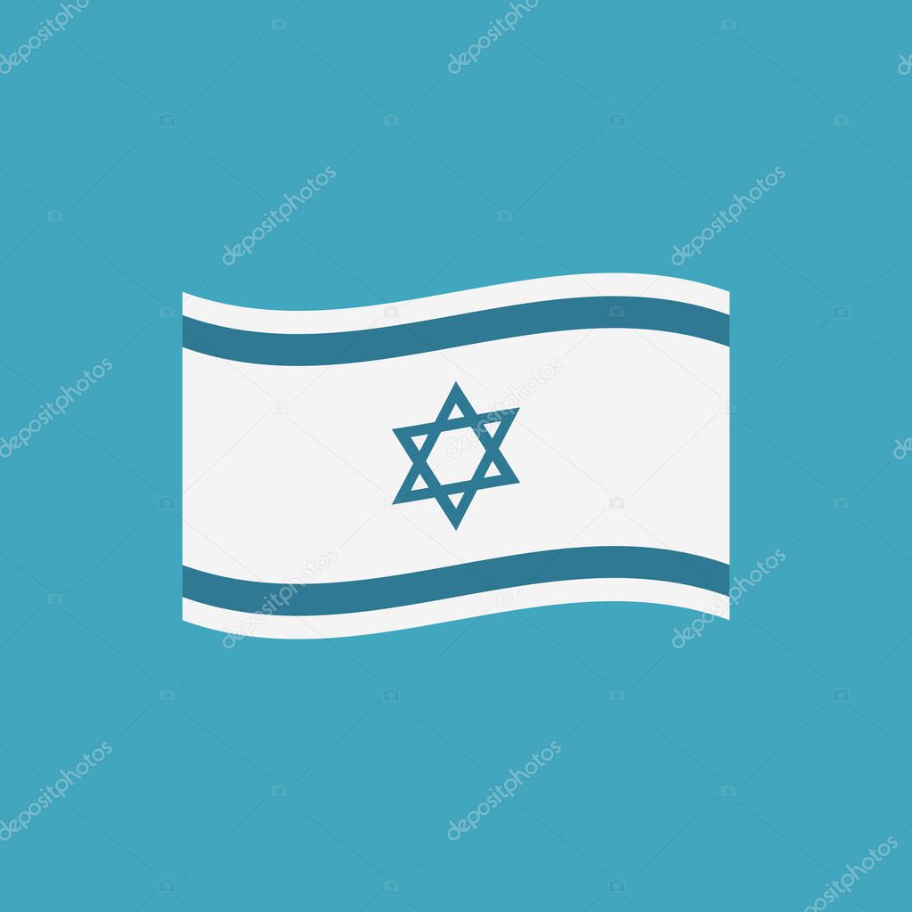 Israel flag icon in flat design