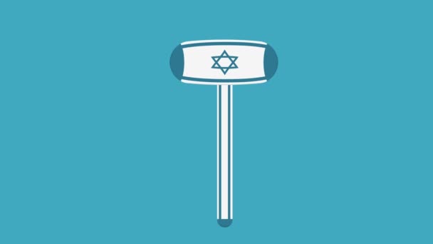 Israel, day, flag, independence, jewish, illustration, holiday, white, blue, celebration, traditional, star, happy, party, design, celebrate, event, festival, national, symbol, graphic, festive, element, patriotic, patriotism, icon, cartoon, tradition, judaism, celebrating, patriot, culture, star of david, concept, flat, campaign, election, israeli, tube, balloon, toy, air, fun, Inflatable hammer, long shadow, motion graphic, alpha channel, loop, animation, animated — Stock Video
