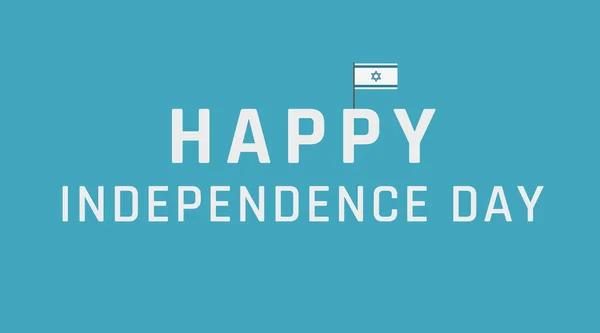 Dzień Niepodległości Izraela karta z pozdrowieniami świątecznymi z Izraelem i flaga — Wektor stockowy