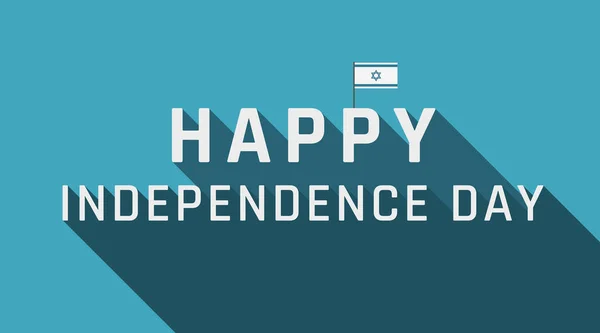 Dzień Niepodległości Izraela karta z pozdrowieniami świątecznymi z Izraelem i flaga — Wektor stockowy