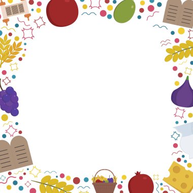 Çerçeve ile Shavuot tatil düz tasarım kutsal kişilerin resmi