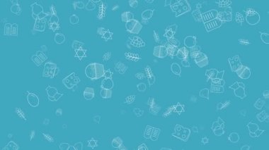 Shavuot tatil düz tasarım animasyon arka plan ile geleneksel anahat simgesini simgeleri