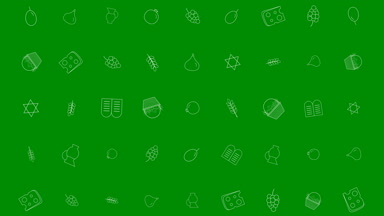 Shavuot tatil düz tasarım animasyon arka plan ile geleneksel anahat simgesini simgeleri. Alfa kanalı ile döngü. 