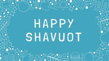 Shavuot ince bir çizgi simgeler wit beyaz düz tasarlamak tatil çerçeve