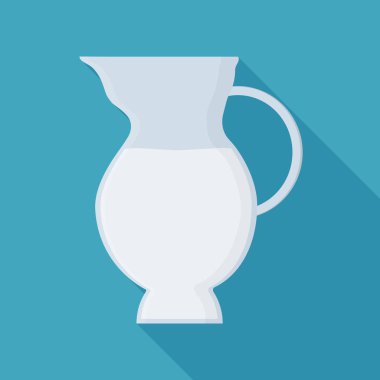 Süt simgesi düz uzun gölge tasarım şişe