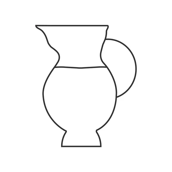 Jarra de icono de la leche en diseño de contorno plano negro — Archivo Imágenes Vectoriales