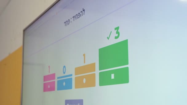 Tel Awiw Izrael Gru 2019 Gameplay Kahoot Wyświetlany Ekranie Izraelskiej — Wideo stockowe