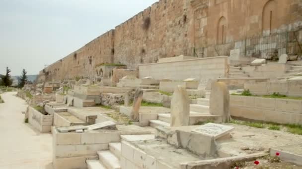 Widok Złote Bramy Starego Miasta Jerozolimy Izraelu Znajduje Się Starożytnym — Wideo stockowe