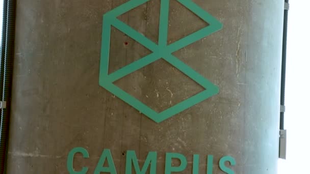 Tel Awiw Izrael Grudnia 2017 Zbliżenie Logo Startups Campus Tel — Wideo stockowe