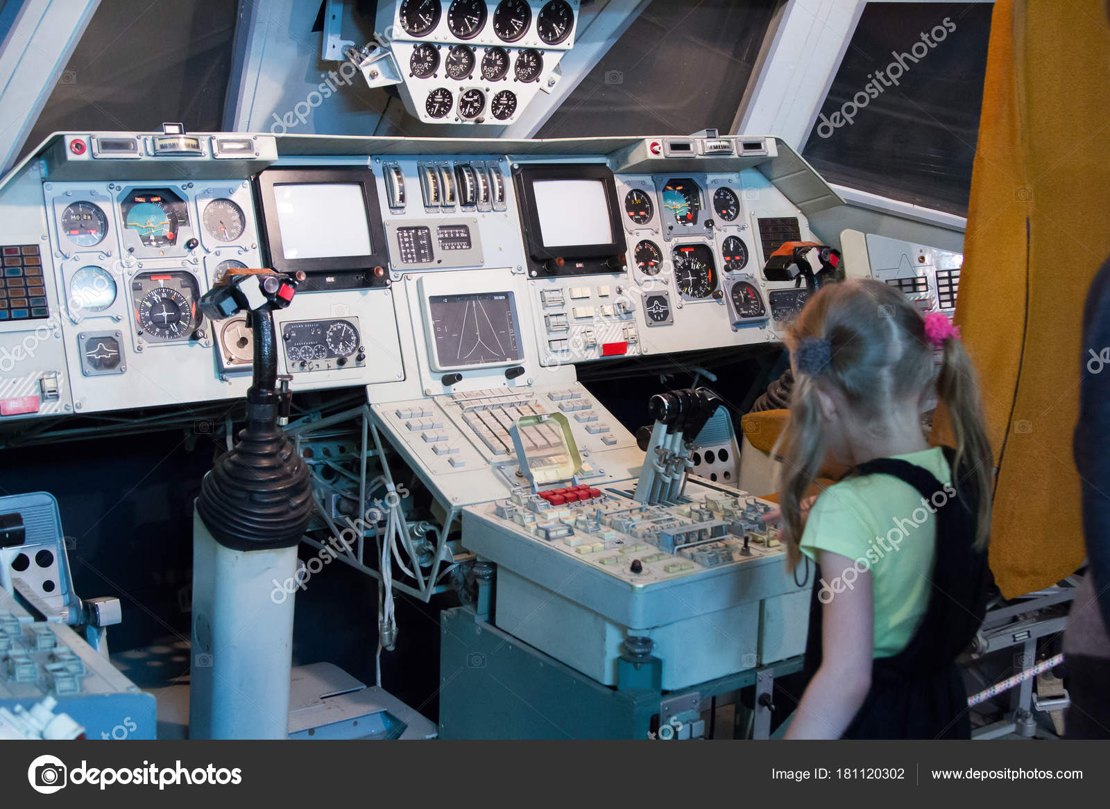 Girl Looks At Cabin Of The Space Shuttle Buran In The