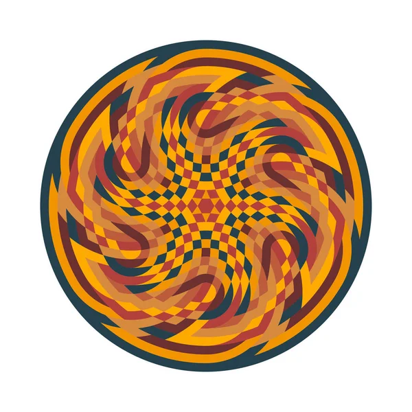 Abstrakta multicolor symbol. Geometrisk cirkulär prydnad mandala — Stock vektor