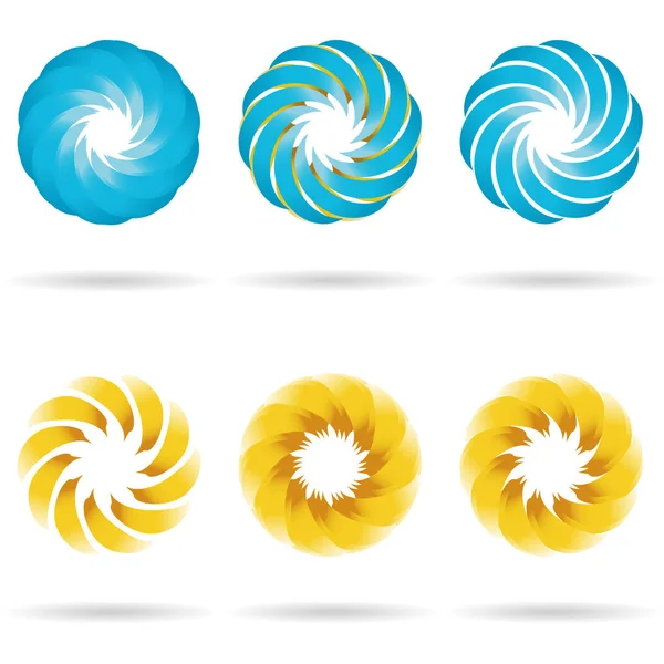 Logo fiore icona set. Illustrazione vettoriale — Vettoriale Stock