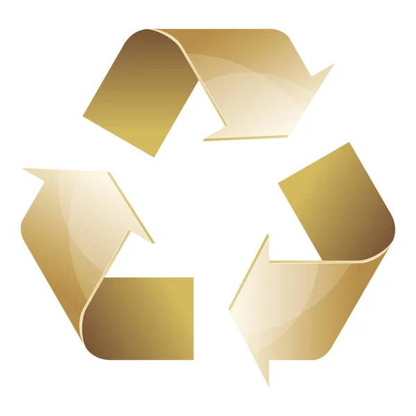 Recycle symbool van instandhouding bruin pictogram geïsoleerd op witte achterzijde — Stockvector