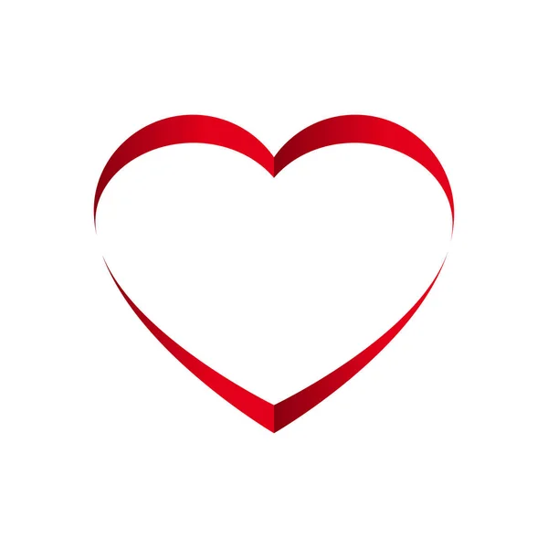 Kalp şerit düz. St. Valentine's gün kavramı. Vektör Illustrat