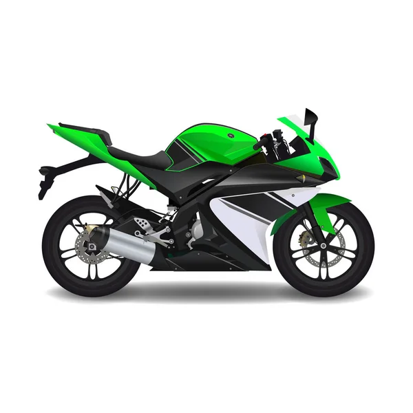 Sepeda motor, sepeda motor hijau - Stok Vektor