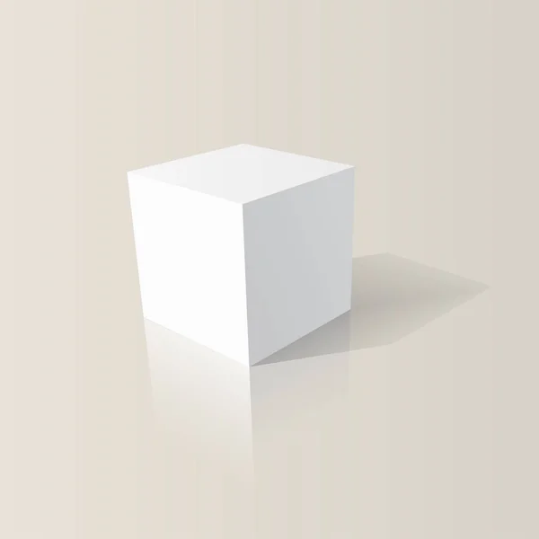 Cubo bianco 3D — Vettoriale Stock
