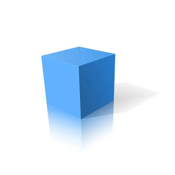 Modrá kostka ve 3d — Stockový vektor