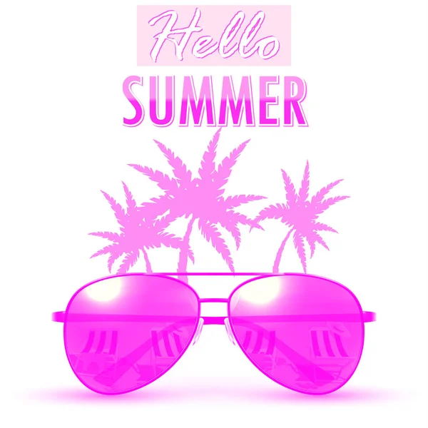 Olá Summer. Fundo de verão / banner. Ilustração vetorial — Vetor de Stock