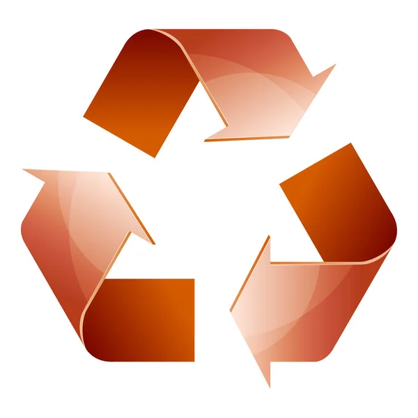 Recycler le symbole de conservation icône brune isolé sur le dos blanc — Image vectorielle