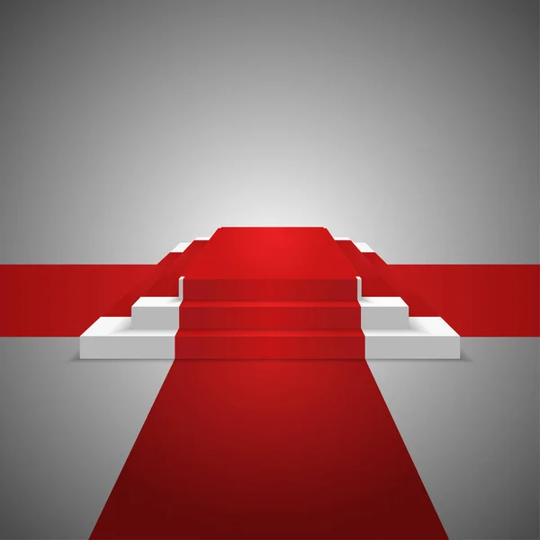 Podium ontwerpelement. Red carpet. Achtergrond. Vector Illustrati — Stockvector