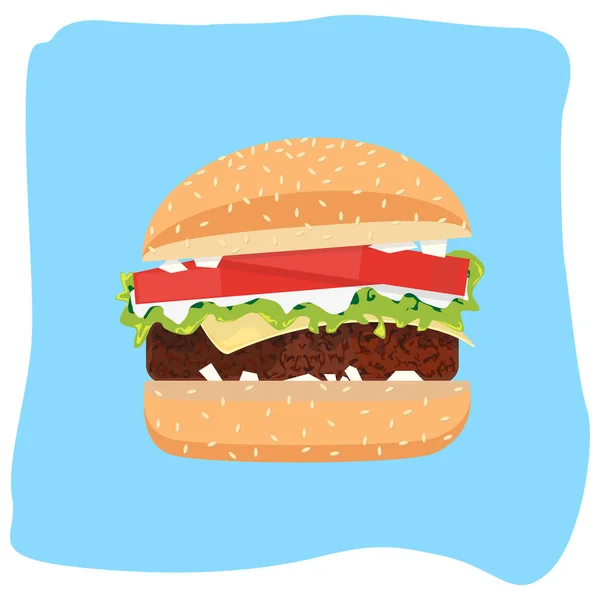 Elemento di design hamburger. Illustrazione vettoriale — Vettoriale Stock