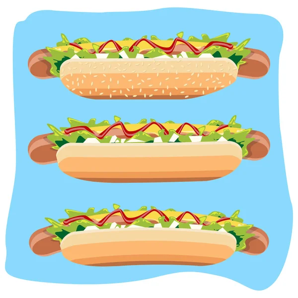 Hot Dog designový prvek. Vektorové ilustrace — Stockový vektor