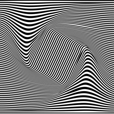 Siyah ve beyaz bir göz yanılsaması. Vektör çizim