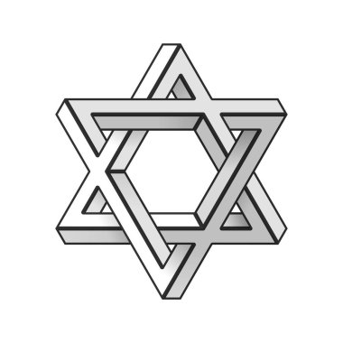 Davut yıldızı imkansız. Vektör Illustrstion