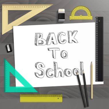 İşyeri sanat kurulu, kağıt, cetvel, iletki, kalemler