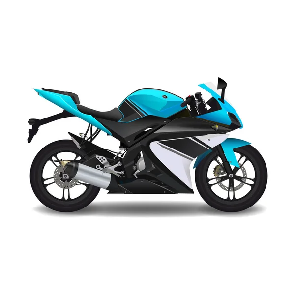 Sepeda motor, motor sport biru - Stok Vektor