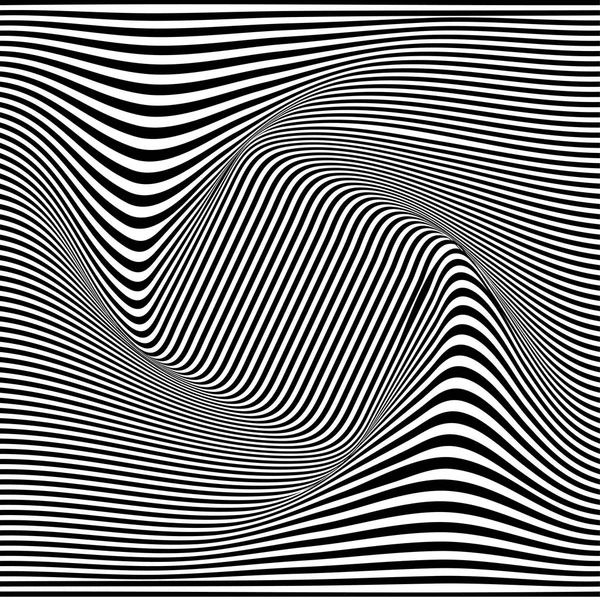 Une illusion d'optique en noir et blanc. Illustration vectorielle — Image vectorielle