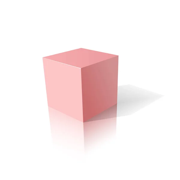 Cubo rosa 3D — Vettoriale Stock