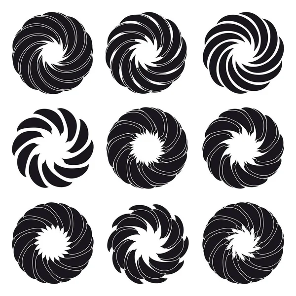 Logotyp flower silhouette Ikonuppsättning. Vektorillustration — Stock vektor